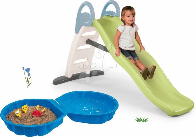 Rutschen mit Sandkasten - Set Rutsche Funny Toboggan 200 cm Smoby