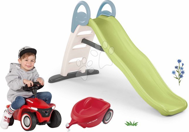 Játékok fiúknak | Oldal 3 - Szett csúszda dupla hullámmal és bébitaxi hanggal Funny Toboggan Life Smoby