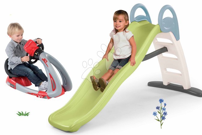 Rutschen-Sets | Seite 2 - Set Rutsche mit doppelter Welle und Trainingsgerät mit Sound und Licht Toboggan Life Smoby