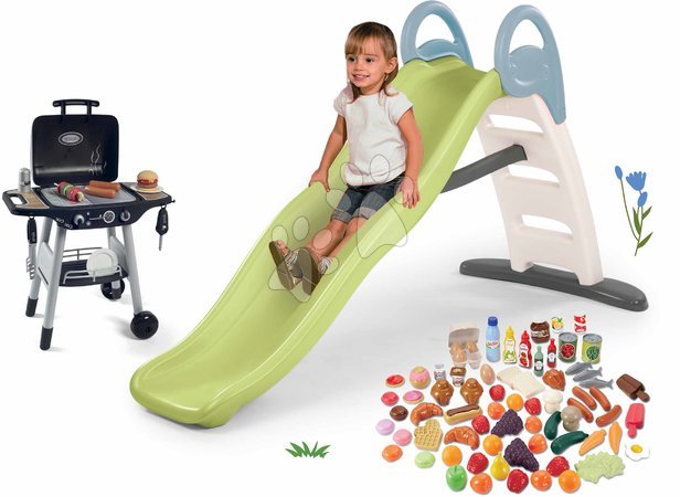 Rutschen-Sets | Seite 2 - Set Rutsche mit doppelter Welle und Grill für den Garten Toboggan Life Smoby