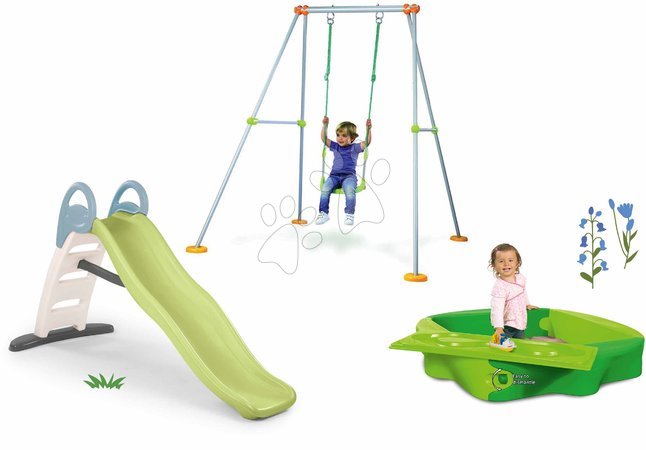 Šmykľavky s pieskoviskom - Set šmykľavka s dvojitou vlnou a pieskoviskom Toboggan Life Smoby