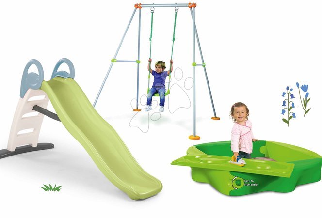 Rutschen mit Sandkasten - Set Rutsche mit doppelter Welle und Sandkasten Toboggan Life Smoby