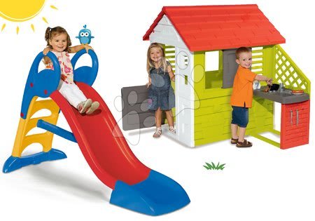 Csúszdák házikóval - Szett csúszda Toboggan KS Smoby vízsugárral 1,5 m - 16