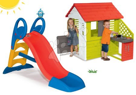 Csúszdák házikóval - Szett csúszda Toboggan KS Smoby vízsugárral 1,5 m - 17