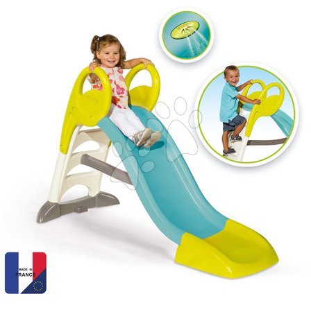Rutschen für Kinder  - Rutschen mittel GM Slide Blue Smoby rutschenfläche  150 cm mit Wasserspiele mit Antirutschtreppen UV Filter ab 24 Monaten SM820505