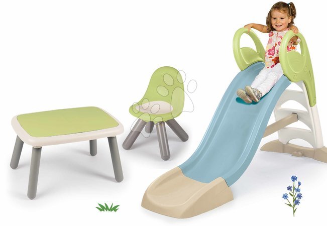 Rutschen für Kinder  - Set Rutsche mit Wasser-Spiel und Tisch mit Stuhl Toboggan GM Slide Life Smoby