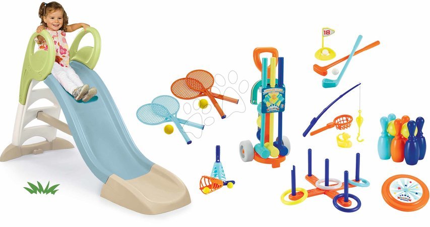 Sets vom Hersteller Smoby | Seite 34 - Set Rutsche mit Wasserspiel und Sportspielen für den Garten Toboggan GM Slide Life Smoby