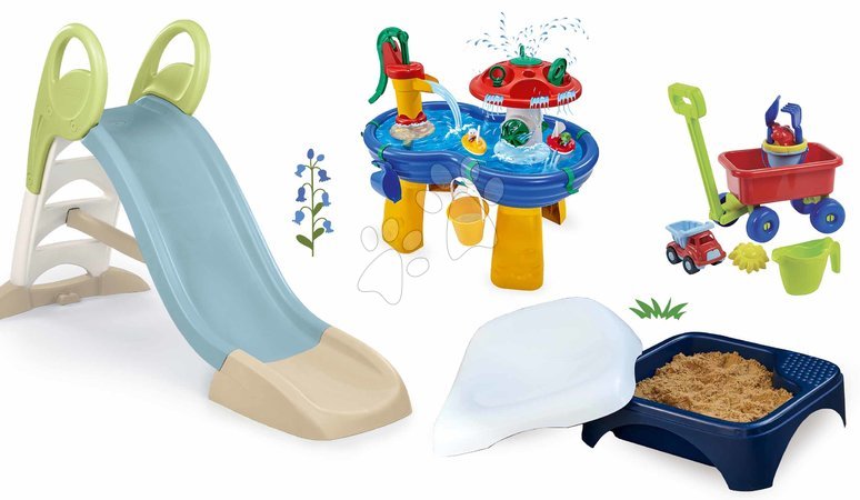 Rutschen mit Sandkasten - Set Rutsche mit Wasserspiel und Sandkasten mit Sitz Toboggan GM Slide Life Smoby