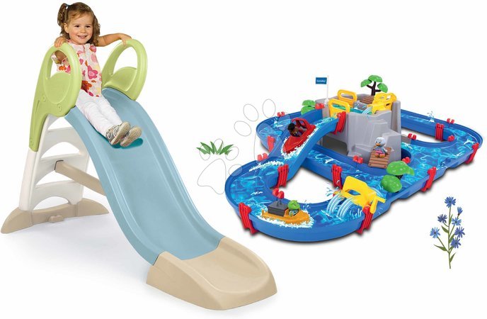 Rutsche mit Wasserbahn - Set Rutsche mit Wasserfontäne mit einer Länge von 150 cm Toboggan GM Slide Life Smoby