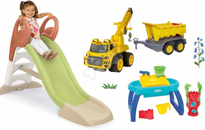 Rutschen mit Sandkasten - Set Rutsche mit Wasserspiel und Sandkastentisch Summer KS Slide Life Smoby