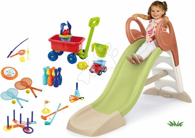 Sets vom Hersteller Smoby | Seite 34 - Set Rutsche mit Wasserspiel und Ziehwagen mit Eimer Set KS Slide Life Smoby