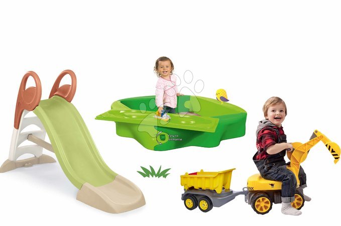 Rutschen mit Sandkasten - Rutschenset Toboggan KS Smoby mit Wasser 150 cm