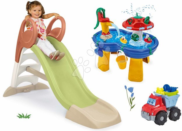 Cars - Set Rutsche KS Slide Life mit Wasseranschluss und Wasserbahn-Tisch Smoby