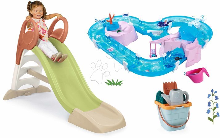 Rutsche mit Wasserbahn - Set Rutsche und Wasserbahn in Herzform KS Slide Life Smoby