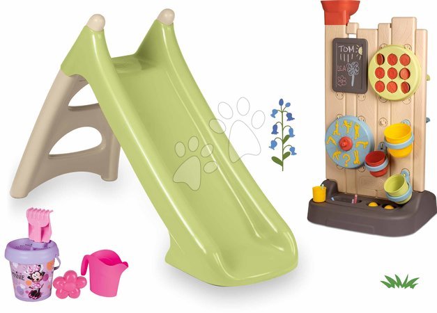 Sets | Seite 22 - Spielset Rutsche mit Wasserspiel und Aktivitäts-Spielwand XS Slide Green Life Smoby