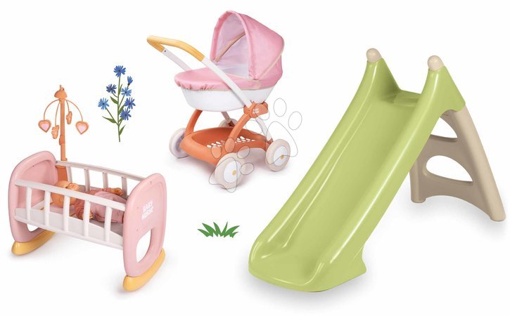 Sets | Seite 22 - Rutsch-Set mit Wasserspiel und tiefem Kinderwagen mit Textilbezug XS Slide Life Smoby