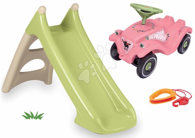 Sets | Seite 24 - Set bestehend aus Rutsche mit Wasserspiel und Laufrad „Flower“ mit Seil, XS Slide Green Life von Smoby