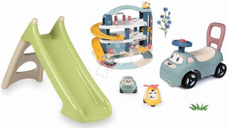 Sets | Seite 21 - Set: Rutsche mit Wasserspiel, Laufrad und Lauflernwagen XS Slide Green Life Smoby
