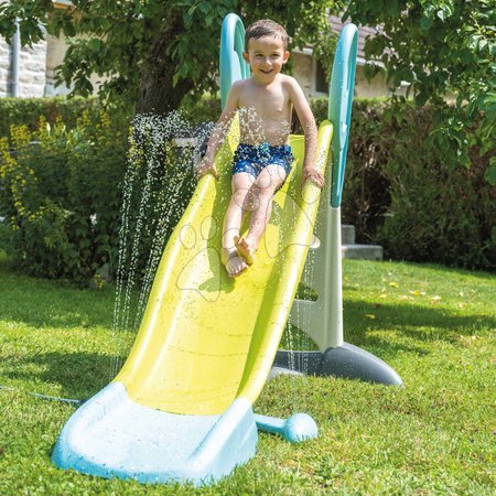 Tobogane - Tobogan ecologic cu apă și joc de apă sub baschet Toboggan XL Slide Green Smoby_1