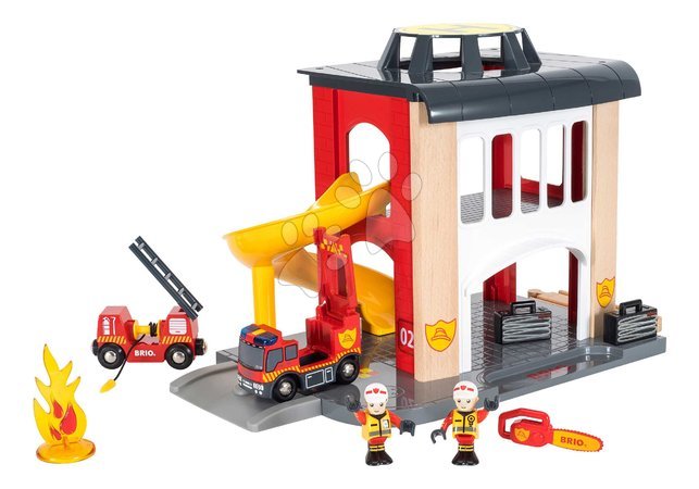 Holzeisenbahnen BRIO - Drevená požiarna stanica 2 poschodová Fire Station BRIO