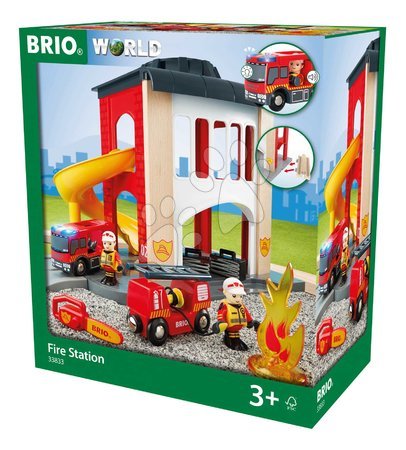 Holzeisenbahnen BRIO - Drevená požiarna stanica 2 poschodová Fire Station BRIO - 2