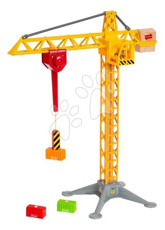Holzeisenbahnen BRIO - Drevený stavebný žeriav so svetlom Light Up Construction Crane BRIO