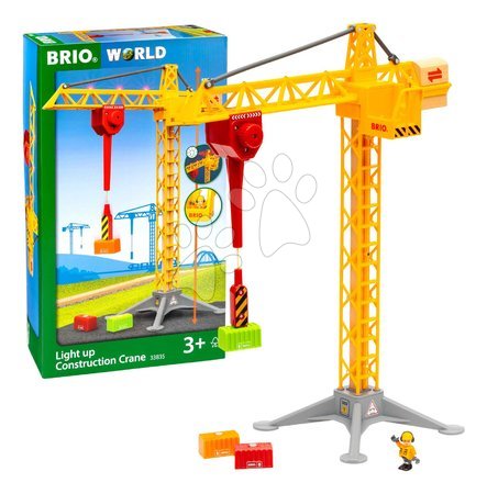 Holzeisenbahnen BRIO - Drevený stavebný žeriav so svetlom Light Up Construction Crane BRIO_1