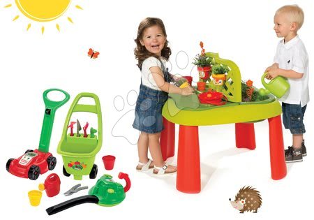 Otroško vrtno pohištvo kompleti - Komplet miza Vrtnar De Jardinage 2v1 Smoby - 35