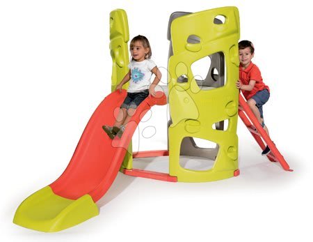 Jucării pentru copilași de la 2 la 3 ani - Set centru de cățărat Multiactivity Climbing Tower cu pereți de cățărat și tobogan Smoby_1