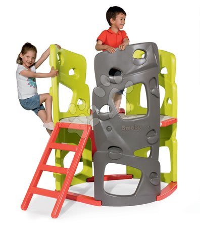 Hračky a hry na zahradu - Prolézačka Multiactivity Climbing Tower Smoby s 3 lezeckými stěnami a 150 cm skluzavkou s UV filtrem od 2 let