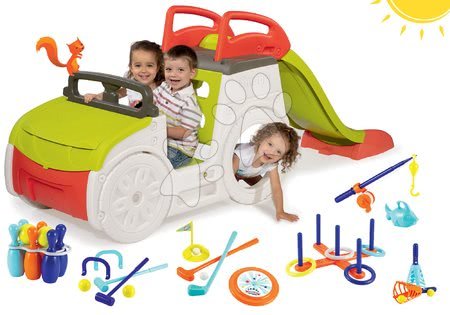 Prolézačky pro děti - Set prolézačka Adventure Car Smoby