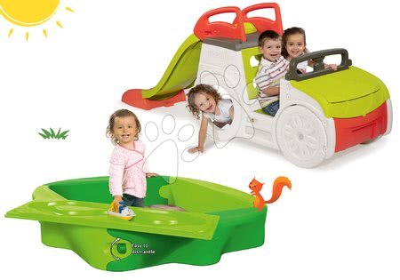 Hračky a hry na zahradu - Set prolézačka Adventure Car Smoby