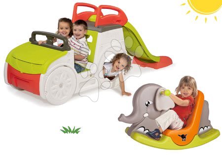 Jucării și jocuri pentru grădină - Set centru pentru căţărat Adventure Car Smoby