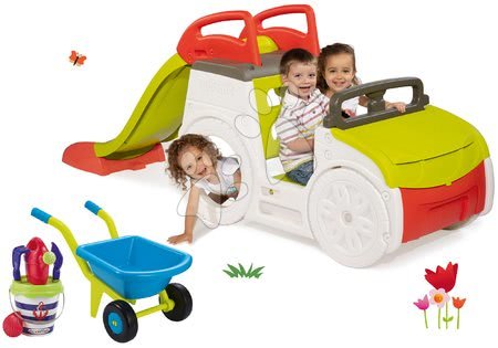 Prolézačky pro děti - Set prolézačka se skluzavkou Adventure Car Smoby