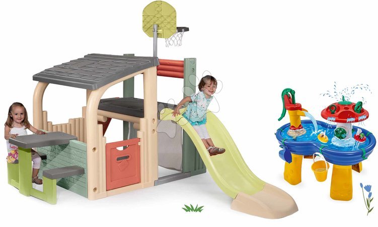 Играчки и игри за градината - Set hracie centrum a vodná dráha stôl Multisport Fun Center Life Smoby