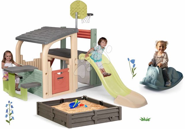Brinquedos e jogos para o jardim | Página 2 - Centro de jogos com caixa de areia e jardim Multisport Fun Center Smoby