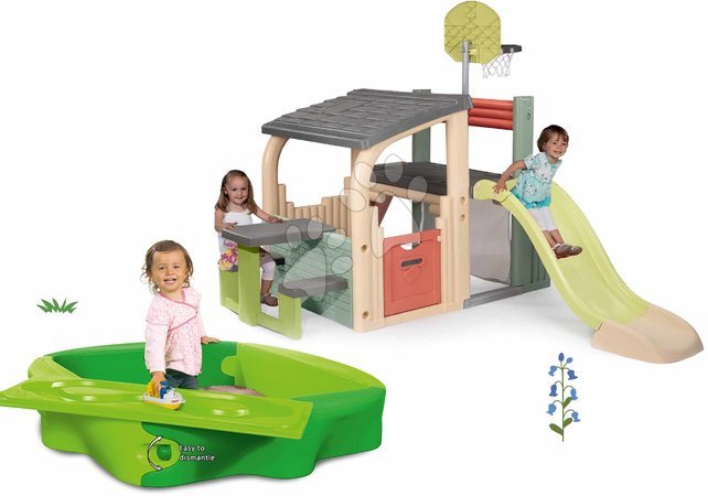 Игрални центрове - Set hracie centrum a pieskovisko s krytom Multisport Fun Center Life Smoby