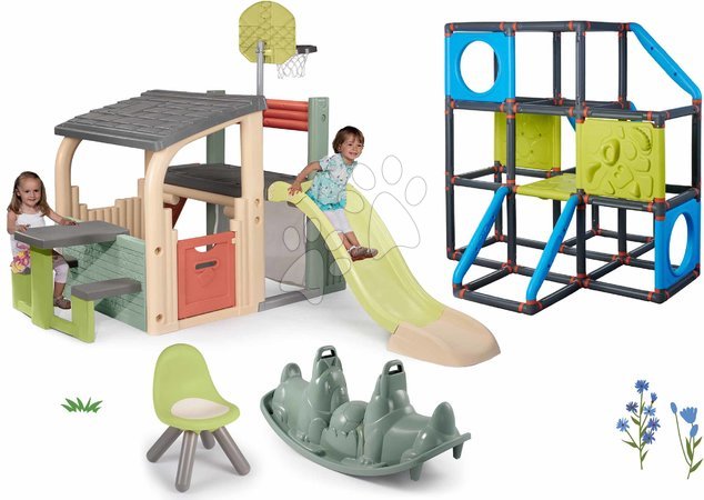  - Set hracie centrum a 3 poschodová preliezačka Multisport Fun Center Life Smoby