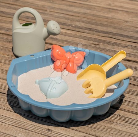 Sandkästen für Kinder - Ökologischer Muschelsandkasten mit Formen Mini Sand Pit Green Smoby_1