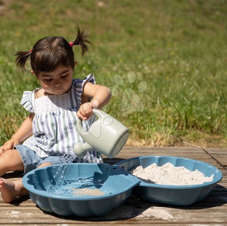 Nisipare pentru copii - Nisipar ecologic cu scoică set de 2 bucăți Double Sand Pit Green Smoby