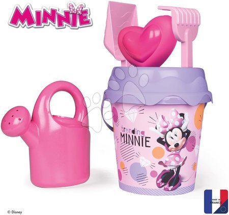Set găleată Minnie Garnished Bucket Smoby cu stropitoare 17 cm înălțime de la 18 luni