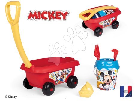 Hry na zahradu - Vozík k tahání Mickey Garnished Beach Cart Smoby 