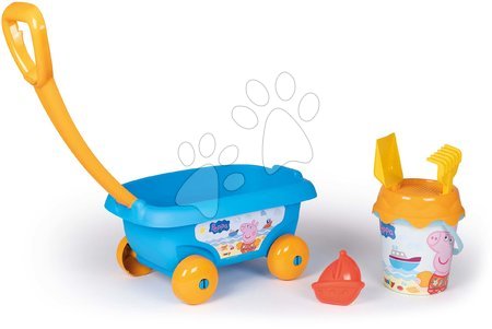 Jocuri de grădină - Cărucior de tras Peppa Pig Garnished Beach Cart Smoby