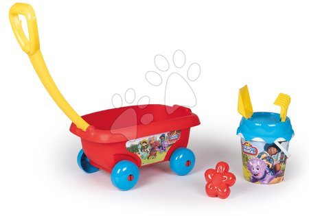 Kültéri játékok - Húzható kiskocsi Dino Ranch Garnished Beach Cart Smoby