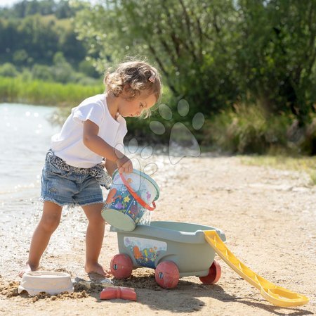 Hračky a hry na záhradu - Vozík na ťahanie ekologický podmorský svet Garnished beach Cart Green Smoby_1