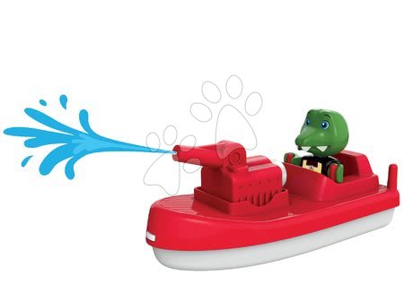 Príslušenstvo k vodným dráham - Loď s vodným delom Fireboat Aquaplay s 10 metrovým dostrelom a kapitánom krokodílom Nilsom (kompatibilné s Duplom)