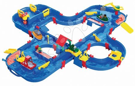 Zestawy torów wodnych - Zestaw tor wodny Aquaplay Aquaplay 'n Go w walizce z 2 żaglówkami i łódkami oraz pompą, od 3 roku_1