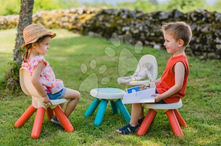 Dětský záhradní nábytek - Set židlí KidChair Smoby se stolkem (UV filtr) modrá červená a modrý stolek od 18 měsíců_1