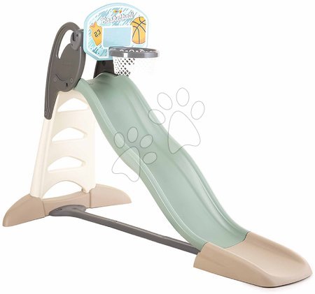 Slides for kids - Šmykľavka ekologická s vodotryskom a basketbalovým košom Toboggan XL Slide Green Smoby