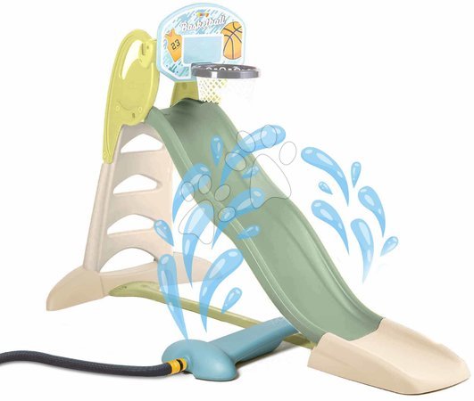 Rutschen für Kinder  - Rutsche mit Wasserfontäne und Wasserspiel unter dem Basketball Toboggan XL Slide Life Smoby